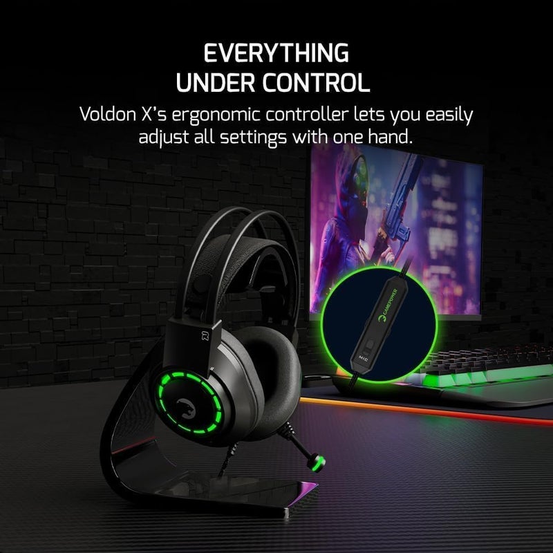 GAMEPOWER Voldon X 3.5mm Jack Gaming Headset - Wired Headphones with 50MM Drivers, Comfort Design, Noise Cancelling Mic, PS4, PS5, for Xbox, Black - Image 2